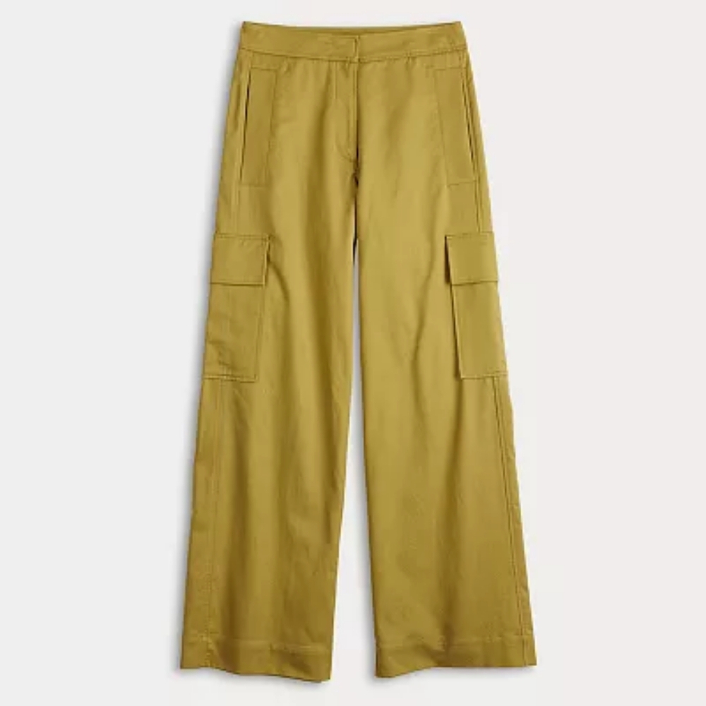Kohl's Fourth And Bay Khaki Olive Wide Leg Cargo Pants